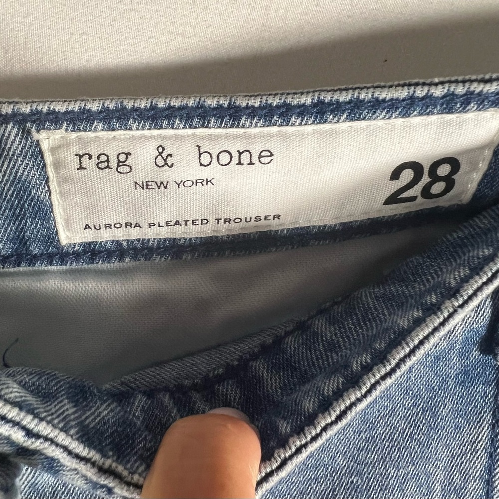 Rag &‎ Bone Aurora Pleated Trousers Winwood Blue Wide Leg Jeans Size 28 - Picture 11 of 11